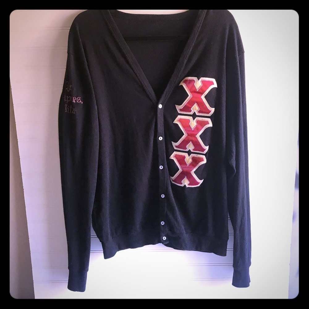 American Apparel X X X Black Cardigan 100% Cotton